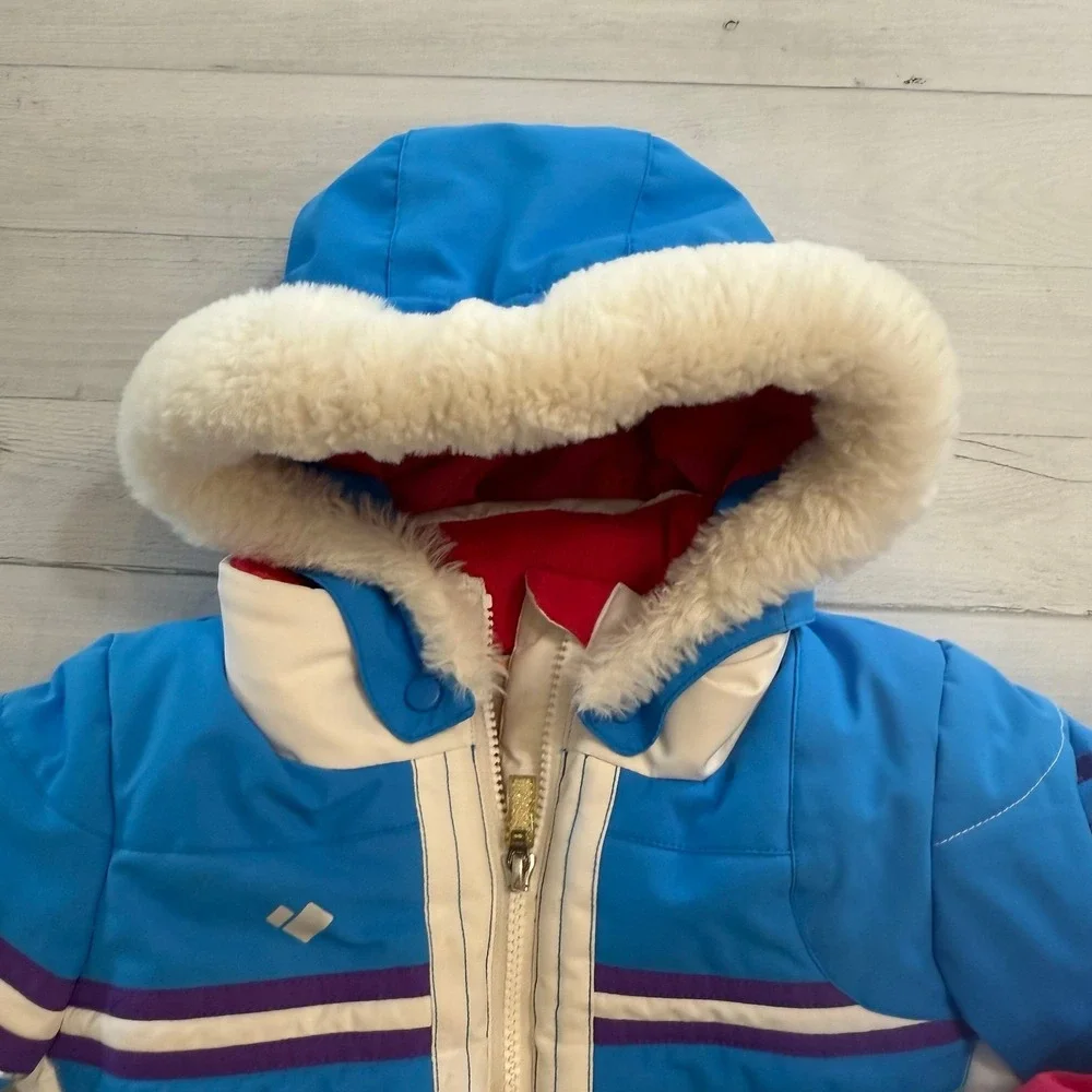Obermeyer girls white blue pink ski snowboard winter jacket size 4‎